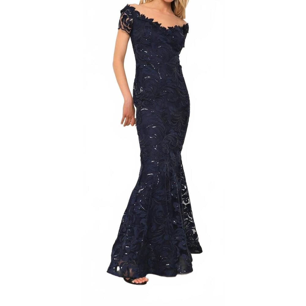 NEW NICOLE BAKTI v-neckline long dress in navy